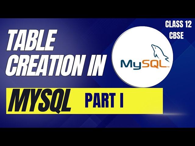 CBSE Class 12 Computer Science | Table Creation in MySQL | Part I | Tamil