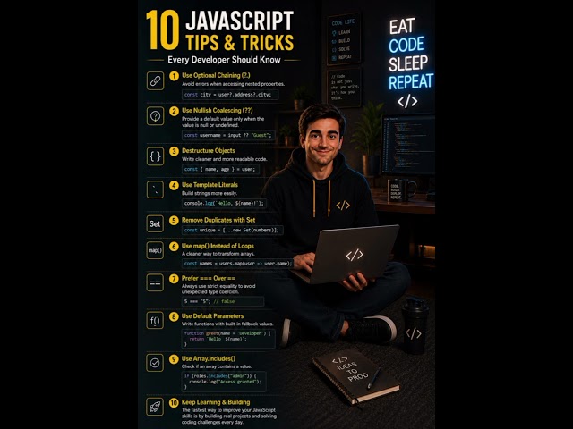 10 JavaScript Tips & Tricks Every Developer Should Know 🥰💻 #programming #javascript #coding #webdev