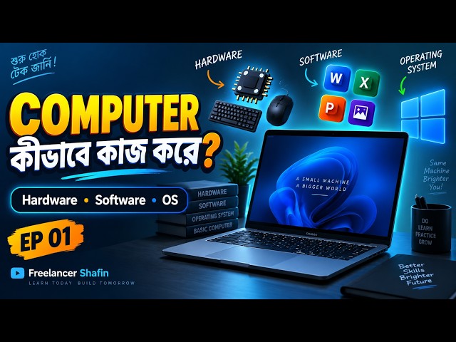 Computer কী? Hardware, Software & Operating System সহজভাবে | Computer Basics Bangla EP 01