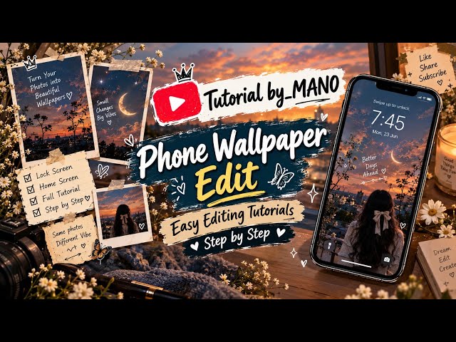 Phone Wallpaper Edit 💜🌸✨ | Easy Editing Tutorial in InShot | Step by Step