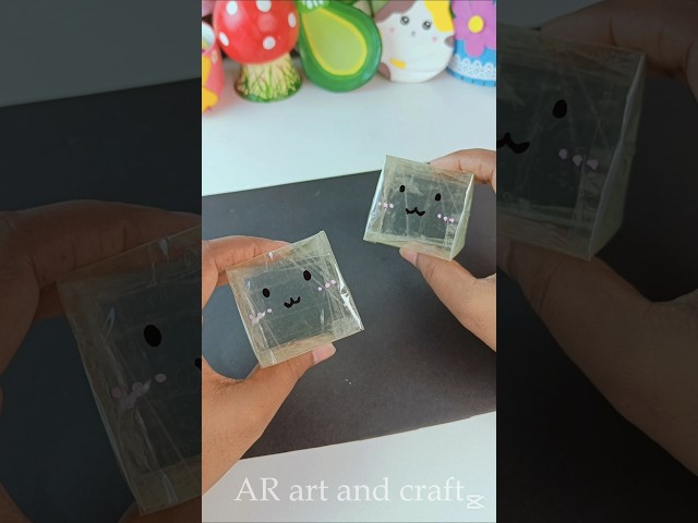 DIY cute tape squishy 🧊 #shorts #youtubeshorts #art #craft