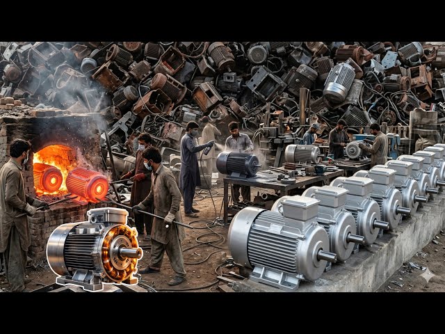 Inside Pakistani Factory – 20kW High Voltage Electric Motor Manufacturing from Scrap