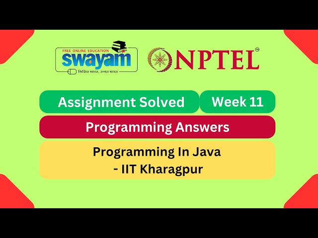 Programming In Java Week 11 | Programming Assignment | My Swayam | #nptel #nptel2026 #myswayam