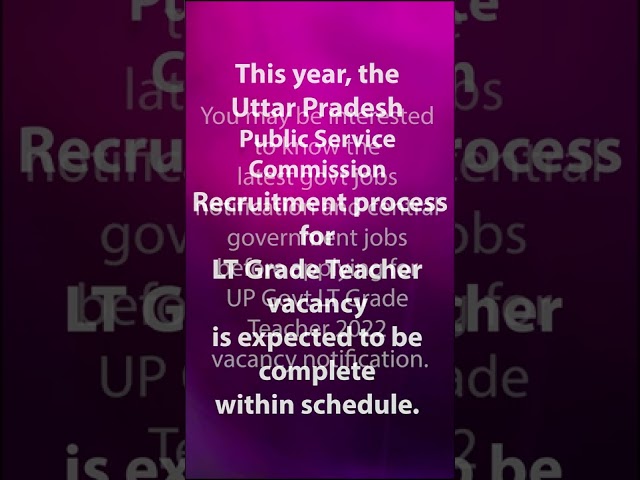 UP LT Grade Teacher PGT Computer Science Recruitment