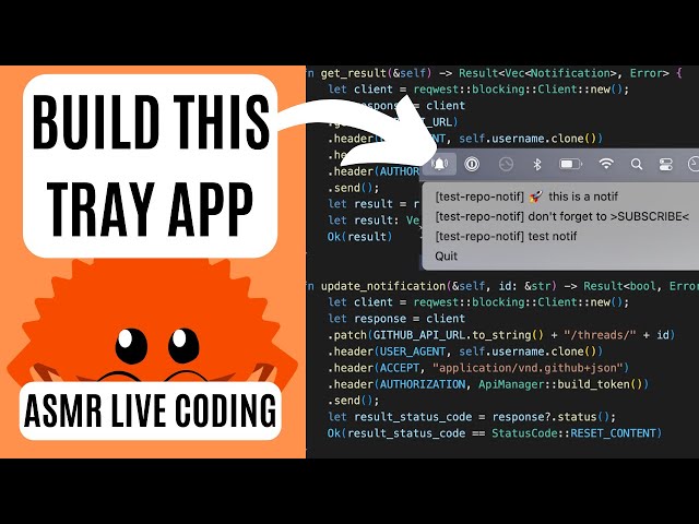 ASMR Live Coding | Build a GitHub Notifications Tray App | PART 1 | RUST