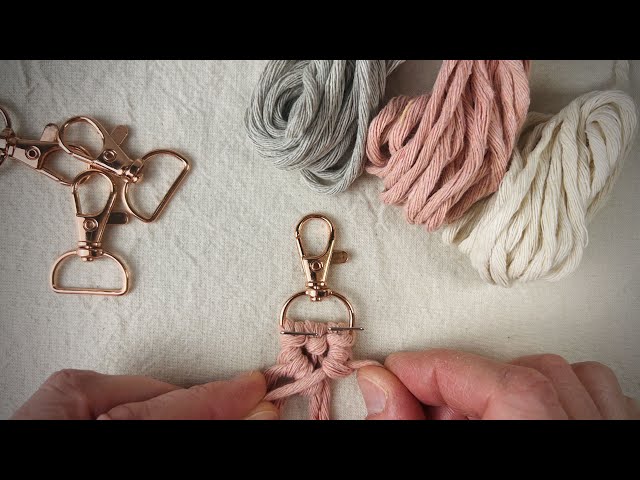 Simple Macrame Keychain - Beginner  Macrame Tutorial - Easy Macrame