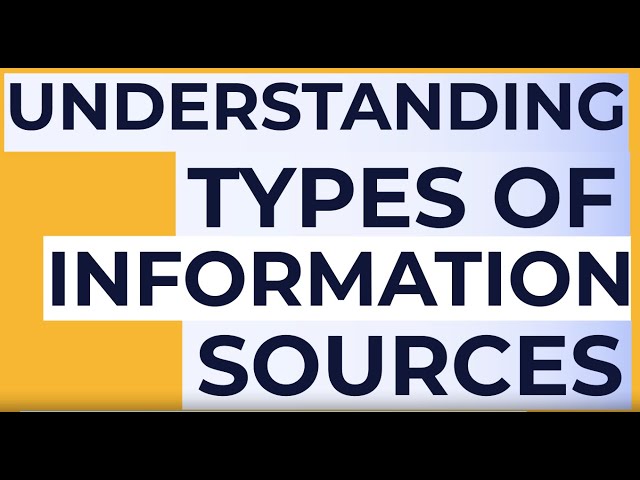 Understanding types of information sources