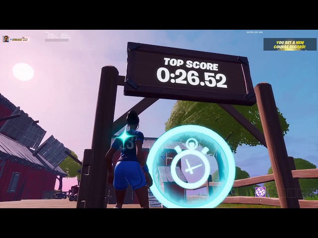 Fortnite Party Royale World Record - “Barnyard Obstacles” Speedrun - 0:26.52 (all Checkpoints)