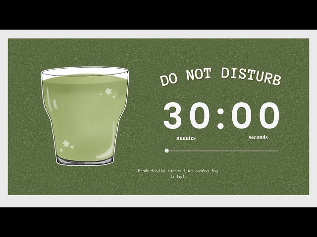 study with me (matcha) - 30 minute, 10 minute break, with lofi focus music - 3 - hour pomodoro