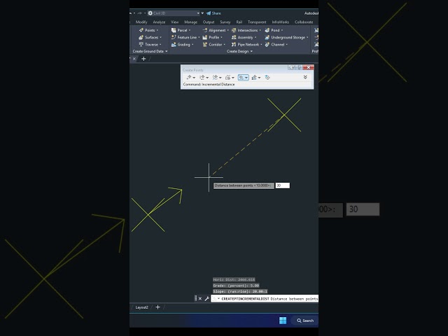 How to Create Automatic Civil 3D Points Using Incremental Distance & Elevation