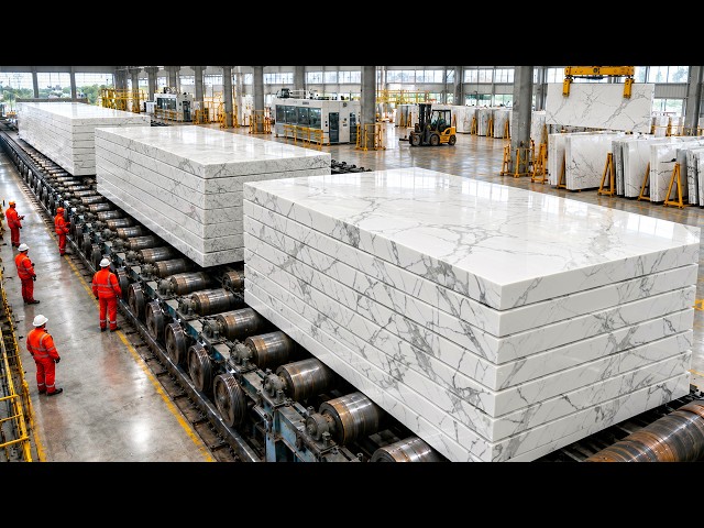 Inside Massive Quartz Slab Factory Producing Millions of Luxury Stone Slabs Every Year