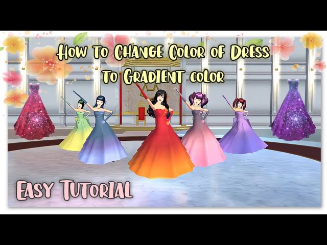 How to Change Color of Dress to Gradient Color | Tutorial | Sakura School Simulator