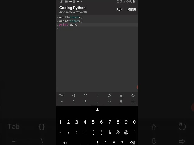 write a program and to print join words