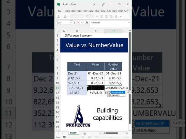 Why does MS Excel have NumberValue function when it already had Value fhunction?