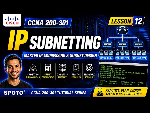 CCNA 200-301 Tutorial #12 - IP Subnetting | Subnet Mask & Subnetting Practice