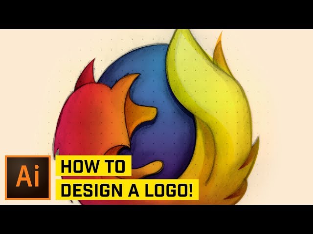 DESIGN Professional Logos from a SKETCH! (Firefox Logo in Illustrator!)