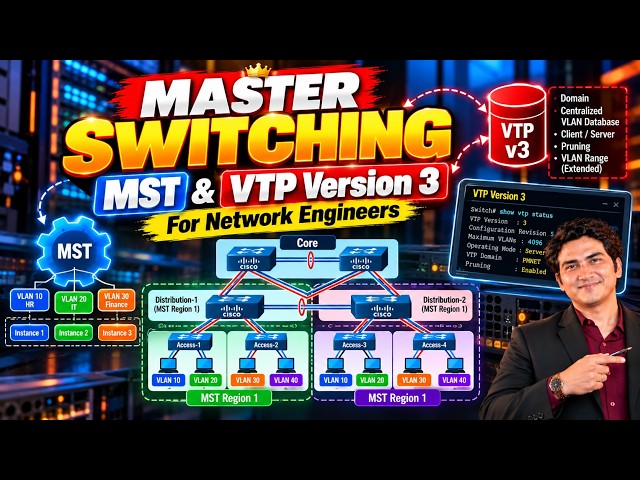Master Switching | MST and VTP Version 3 For Network Engineers | PM Networking