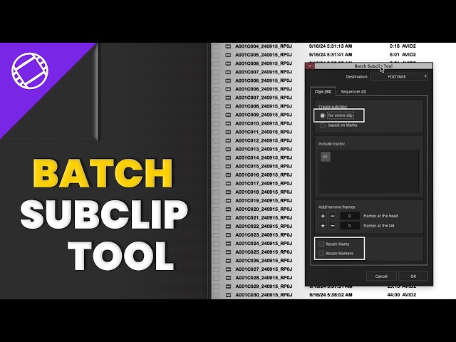 Lesson-3/ Work 10x Faster with Batch Subclip / Find & Replace Tools (Avid Media Composer Tutorial)