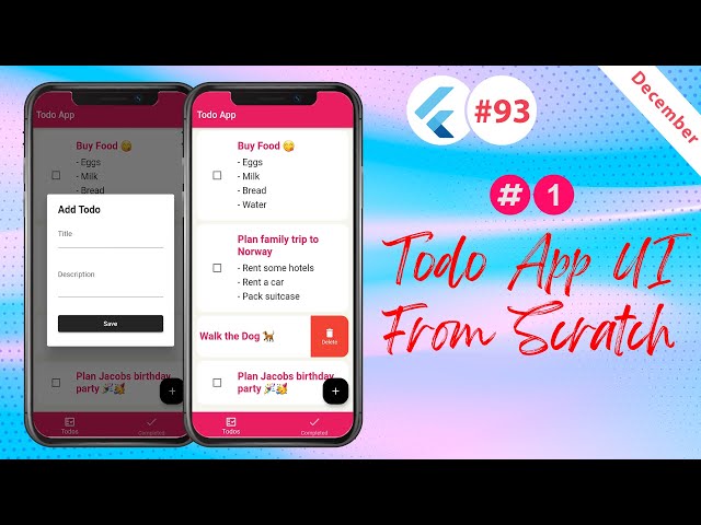 Flutter Tutorial - 1/2 Todo App UI From Scratch (Provider)