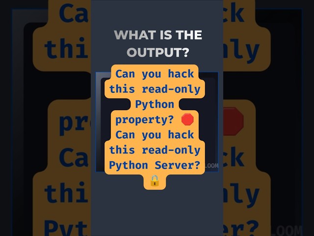 The Python @property Trap That CRASHES Your Code  #pythoninterviewquestions #python #pythonbeginner