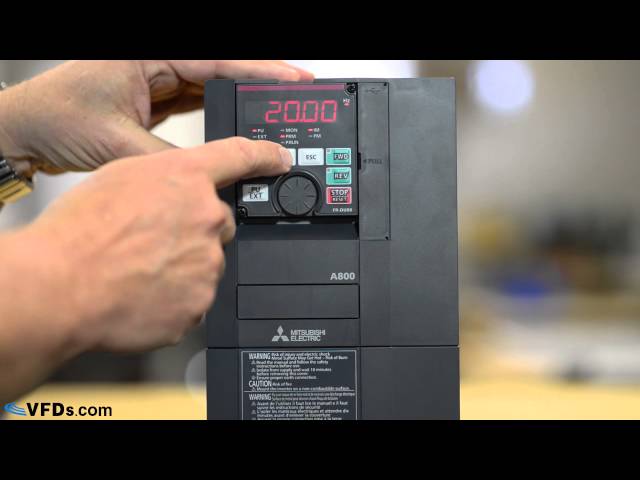 How to program the Mitsubishi A800 series VFD (A820, A840)