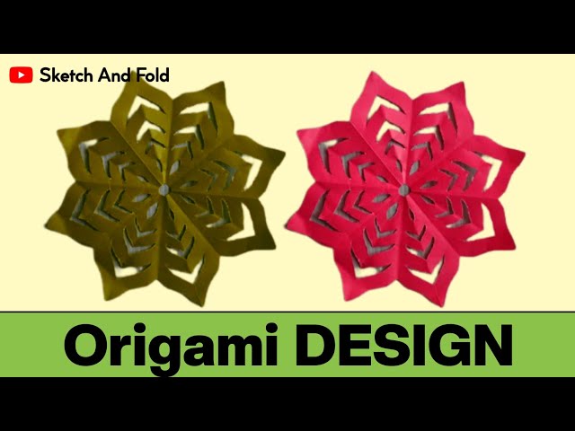 Easy Origami Flower Design | Beautiful Paper Craft Decoration | Sketch And Fold