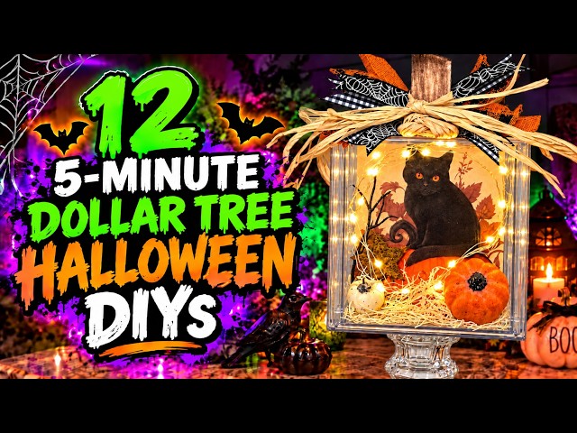 12 FIVE MINUTE Dollar Tree Halloween DIYS You Have To Try!