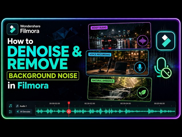 How to Denoise SFX and Remove Background Noise in Filmora? Clean Audio Fast | Filmora Tutorial