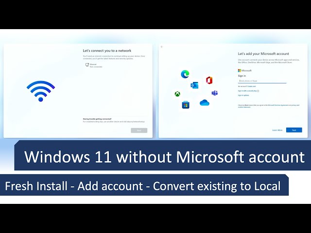 Avoid the need for a Microsoft account or convert back to a local account on Windows 11