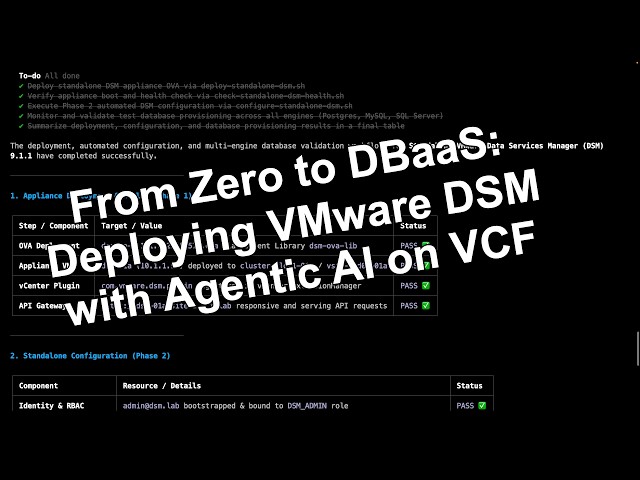From Zero to DBaaS: Deploying VMware DSM with Agentic AI on VCF