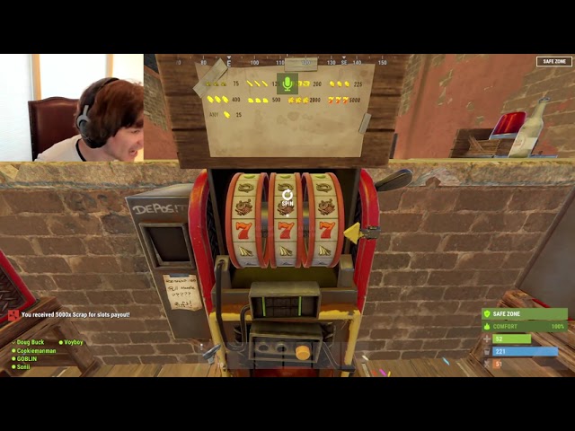 xQc Hits the Biggest Jackpot on the Slot Machine in Rust