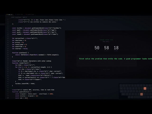 ASMR Programming — Typing Speed Test - No Talking