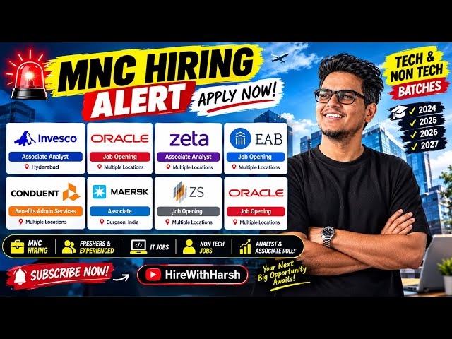 MNC Jobs Hiring 🚨 | IT and Non It Hiring | Apply Now| 2024,2025,2026 & 2027 Batch Apply | Students |