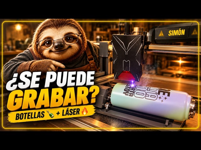 🍾 ¿Podemos grabar una botella con nuestro láser? | Probando los rodillos AtomStack R6 🔥