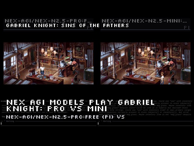 Nex AGI Models Play Gabriel Knight: Pro vs Mini