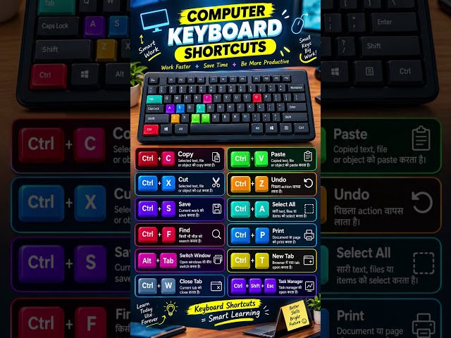 10+ Computer Keyboard Shortcuts 🤯 | ये Shortcuts हर Computer User को पता होने चाहिए! #Shorts