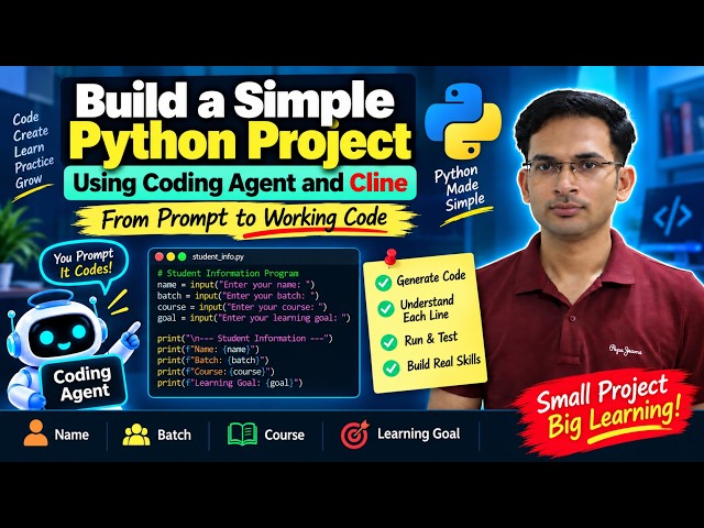 Build a Simple Python Project Using a Coding Agent and Cline | From Prompt to Working Code