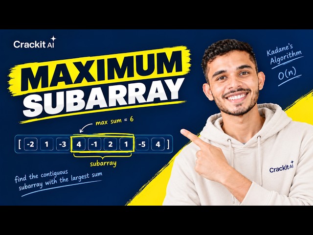 Maximum Subarray Explained | Kadane’s Algorithm Step by Step | DSA Interview Question