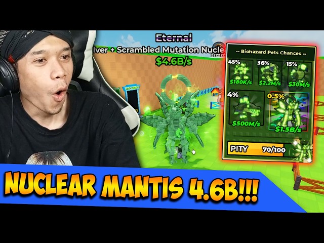 Dapet Nuclear Mantis 4.6B/s !!! Gacha Biohazard Pets Steal An Egg !!! Roblox Indonesia