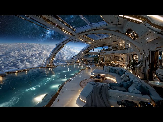 🎵 Neural Nexus: Cozy Balcony over the Cloud Tops: Water and Ambient Music | 4K | 10 hours