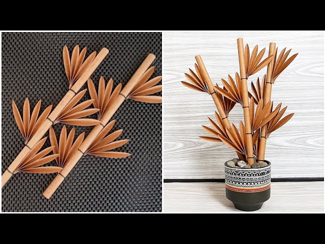 BAMBOO STYLE REALISTIC OUT OF CARDBOARD | Desktop Bamboo Display Cardboard Craft | Tatzkreen Art