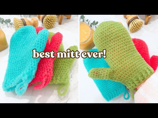 Reusable Crochet Bath Mitt Tutorial 🧼 (Easy Exfoliating Mitt Pattern)