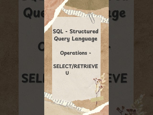 Welcome to SQL 1