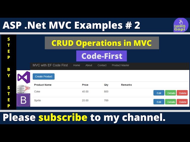 🚀 CRUD Operations in ASP.NET MVC5 using Entity Framework Code First & SQL Server | Full Tutorial