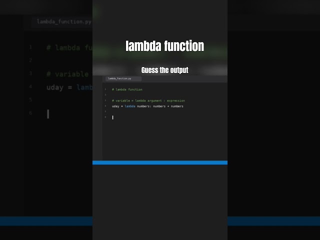 lambda function in python. #python