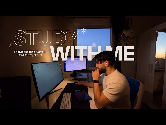🎓 7H - Study with me 📚 | 50/10 Pomodoro ⏳ | Engineering Student ⚙️ | Cozy fireplace sounds 🪵🔥