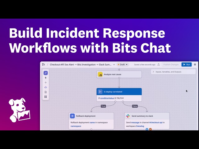 Build incident response workflows with Datadog Bits Chat