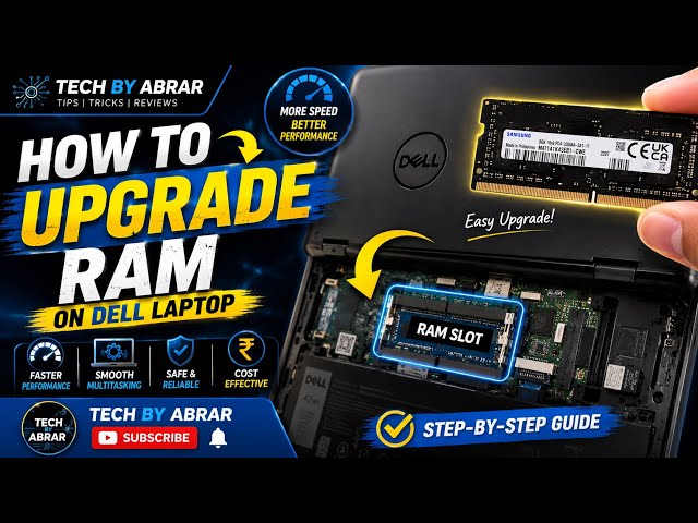 Dell Laptop RAM Upgrade! 💻 How to Install RAM Step-by-Step Techbyaabrar #youtubeshorts #viral #dell