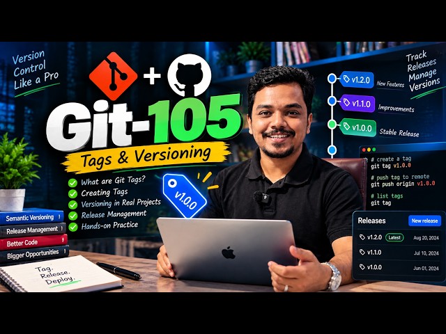 Git-105 | Git Tags & Versioning Explained | Git & GitHub Tutorial Bangla | Android Studio