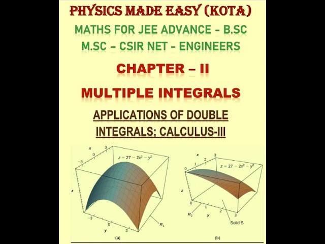 Multiple integrals; double integral applications; volume polar coordinates; spherical coordinates;